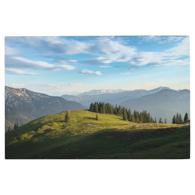 山 | Spitzingsee湖，スイスアルプス メタルプリント (正面)