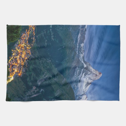 山 | The Matterhorn, Zermatt, Swiss Alps キッチンタオル (横)