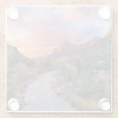山 | The Watchman Zion Nathional Park Utah ガラスコースター (裏面)