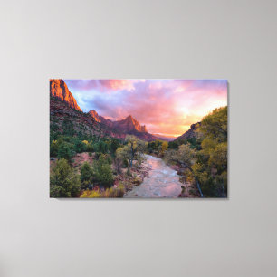 山   The Watchman Zion Nathional Park Utah キャンバスプリント