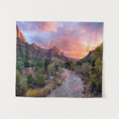 山 | The Watchman Zion Nathional Park Utah タペストリー (正面(横))