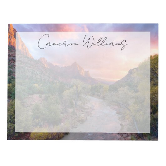 山 | The Watchman Zion Nathional Park Utah ノートパッド (正面)