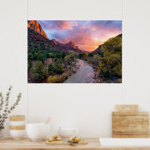山 | The Watchman Zion Nathional Park Utah ポスター (キッチン)
