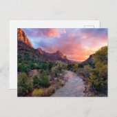 山 | The Watchman Zion Nathional Park Utah ポストカード (正面/裏面)