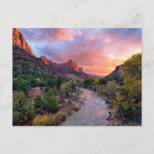 山   The Watchman Zion Nathional Park Utah ポストカード