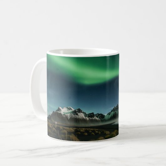 山 | Vestrahorn Mountain，アイスランド コーヒーマグカップ (正面左)
