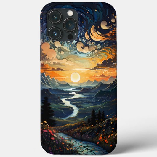 山inポインティリズムiPhone / iPadケース Case-Mate iPhoneケース (裏面)