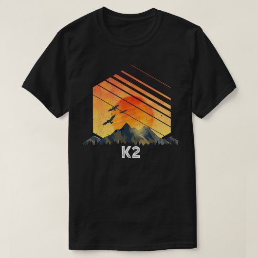 山K2ヴィンテージマウンテンサンセット80s Tシャツ (デザイン正面)