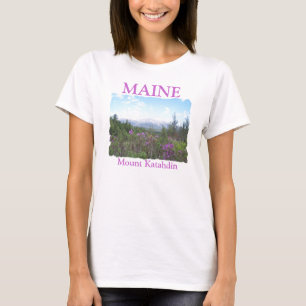 山Katahdinおよび野生の花 Tシャツ