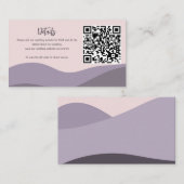 山QRコードパープルモダン詳細結婚ズ エンクロージャーカード (正面/裏面)