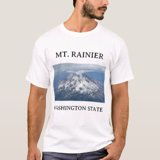 山Rainier空中写真ストラタス雲2 Tシャツ