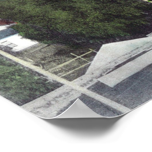 山Topo View from CitySanta Paula, CA ポスター (角)