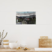 山Topo View from CitySanta Paula, CA ポスター (キッチン)