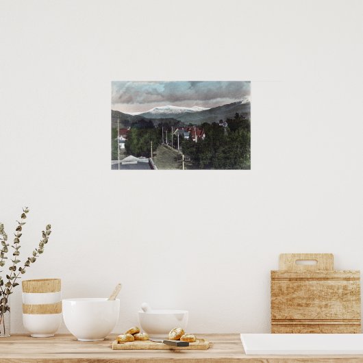 山Topo View from CitySanta Paula, CA ポスター (キッチン)