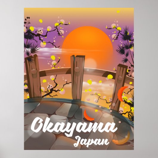 岡山の日本のお花見ポスター ポスター (正面)