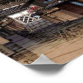 岡山の鐘楼、河瀬蓮井、ウッドカット ポスター (角)