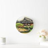 岡山 日本 寺院 ラウンド壁時計 (ホーム)
