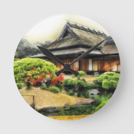 岡山 日本 寺院 ラウンド壁時計