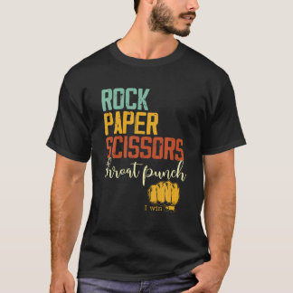 岩おもしろい紙ハサミ喉パンチI勝ちT Shi Tシャツ