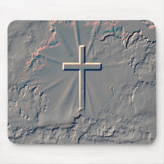 岩から飛び出すクロス マウスパッド (正面)