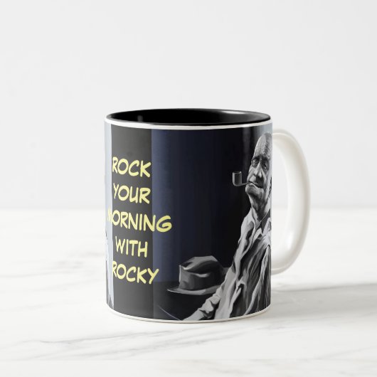 岩が多いのあなたの朝を揺すって下さい ツートーンマグカップ (正面右)