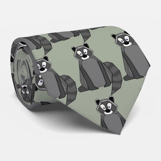 岩が多いアライグマ ネクタイ (ロール)