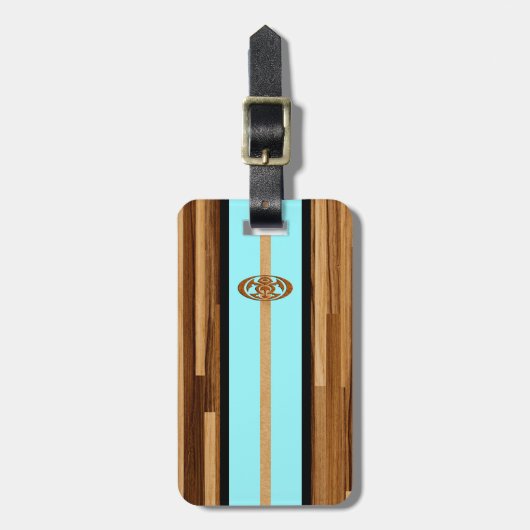 岩が多いポイントハワイアンによって設計されるフェイクな木 ラゲッジタグ (正面縦)