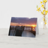 岩が多いポイント波止場 カード (黄色い花)