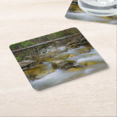 岩が多い森林入り江のコースター スクエアペーパーコースター (アングル)
