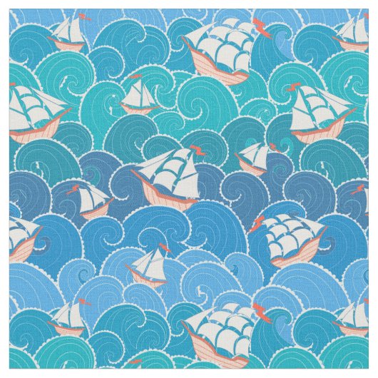 岩が多い海パターン ファブリック (クローズアップ)