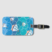 岩が多い海パターン ラゲッジタグ (正面横)