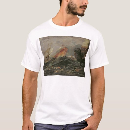 岩が多い海岸の難破、c.1645-50 tシャツ (正面)