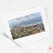 岩が海に出会う場所 – バスティオンポイント 長方形シール (封筒)