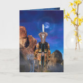 岩が語れるオオカミ精神 カード (黄色い花)