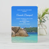 岩だらけのビーチ・シャワーが楽しめる美しい熱帯海 招待状 (スタンド正面)