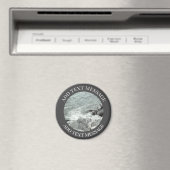 岩だらけの海の海岸の白黒写真 マグネット (インサイチュ (食洗機))