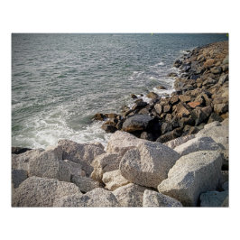 岩だらけの海岸の写真 ポスター