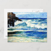 岩でサーフィンする ポストカード (正面/裏面)