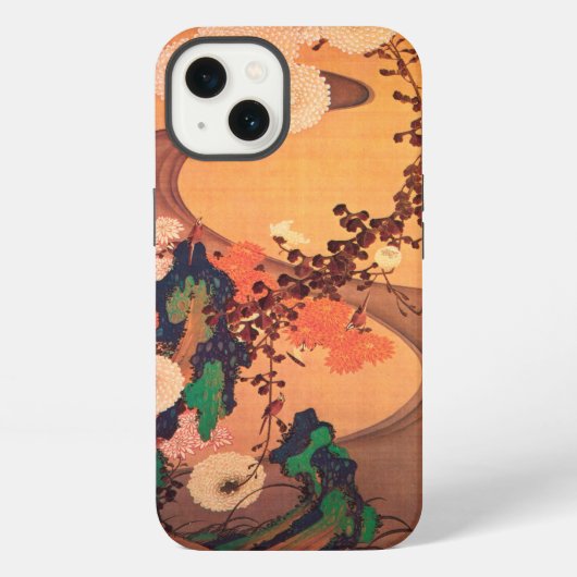 岩とせせらぎの菊 (1760) iPhoneケース (裏面)