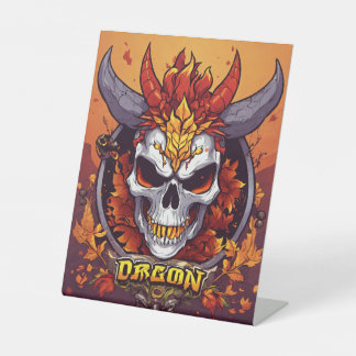 岩とエンブレム転がペデスタルのサインデザイン 台座サイン