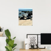 岩と波のポスター付き海岸線 ポスター (ホームオフィス)