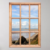 岩と窓からの海 ポスター (正面)