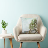 岩と絵画松の水彩BWCAW クッション (椅子)