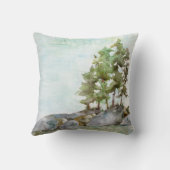 岩と絵画松の水彩BWCAW クッション (裏面)