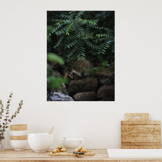 岩と緑 ポスター (キッチン)