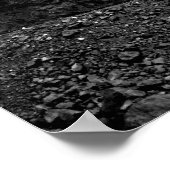 岩と雲BW ポスター (角)