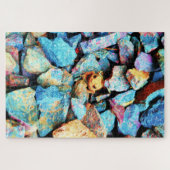 岩に囲まれたオレンジトッドカラフル ジグソーパズル (横)