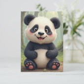 岩に座るパンダは花に囲まれている 出欠カード (スタンド正面)