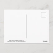 岩に座る雪フクロウ ポストカード (裏面)