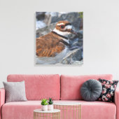 岩に棲むキラーズショアバードのクローズ キャンバスプリント (インサイチュ (リビング))